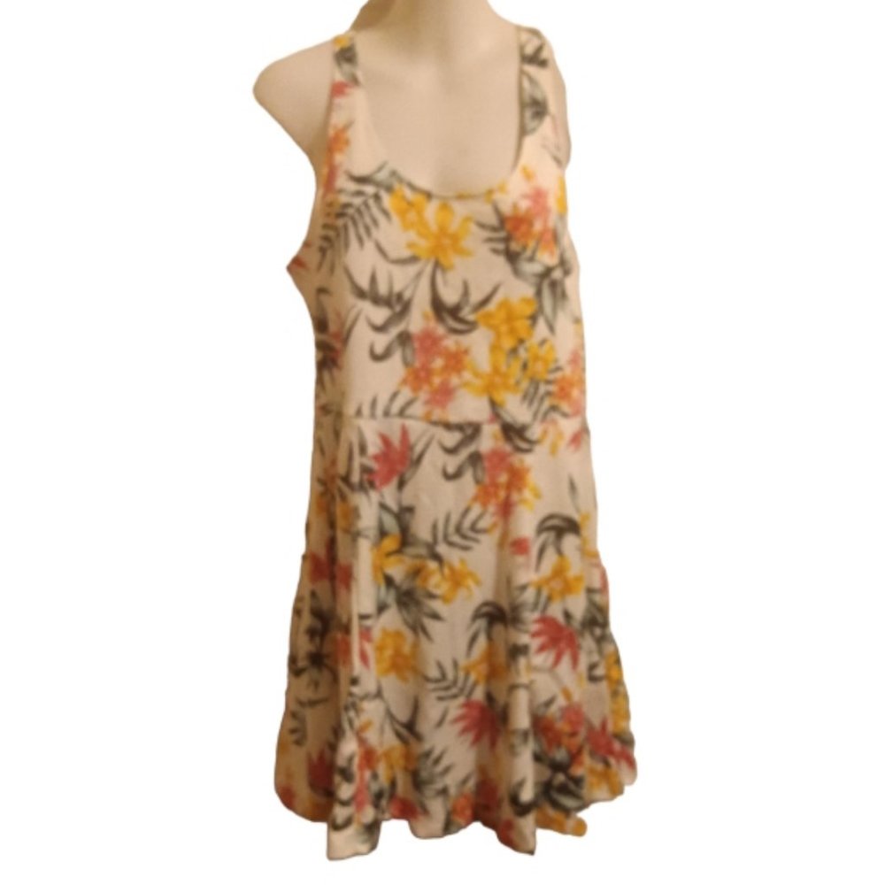 White Floral Mini Sundress US Size 12